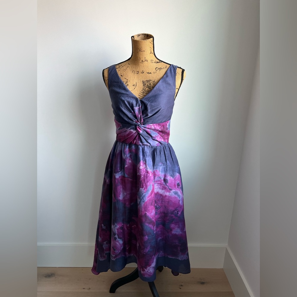 Lela Rose Neiman Marcus Target Watercolor Hi-low Dress size 4 event Evening prom